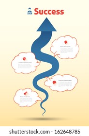 Arrow cloud for business concepts  / can use for infographic / business report or plan / modern template / education template / business brochure / system diagram 