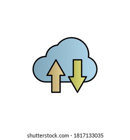 Icono de vector de degradado de color de la nube