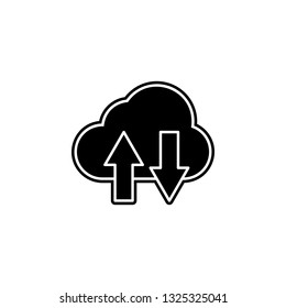 arrow, cloud icon. Simple outline vector of Web Design Development  set icons for UI and UX, website or mobile application on white background
