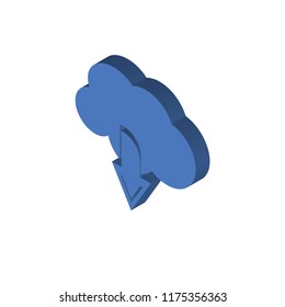 Up Arrow and Cloud isometric left top view 3D icon