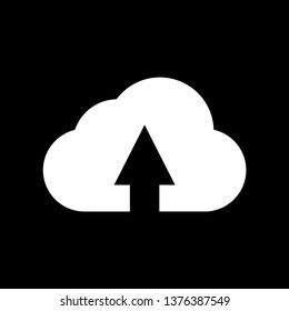 Up Arrow in Cloud Sign - Black Background