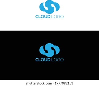 Arrow Cloud stylish logo icon design concept.