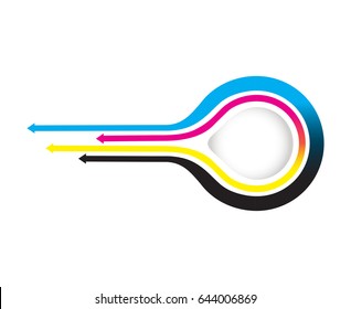An arrow cmyk line background