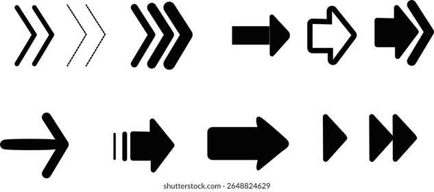 Arrow collection. Arrows black set icons . vector illustration for app, web design flat design