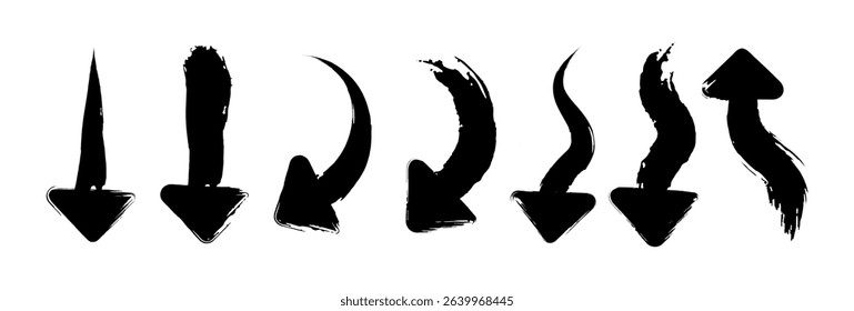 arrow collection in brush stroke style