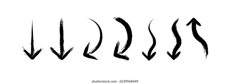 arrow collection in brush stroke style