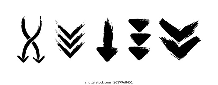 arrow collection in brush stroke style