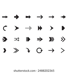 Arrow Collection of different style design, flat Arrow isolated on white background. Neon black Arrows set icon. Beautiful arrow vector design. white background arrow isolated collection.