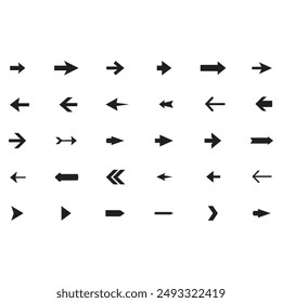 Arrow Collection of different style design, flat Arrow isolated on white background. Neon black Arrows set icon. Beautiful arrow vector design. white background arrow isolated collection.