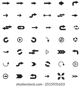 Arrow Collection of different style design, flat Arrow isolated on white background. Neon black Arrows set icon. Beautiful arrow vector design. white background arrow isolated collection.