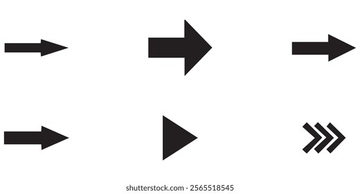 Arrow Collection of different style design, flat Arrow isolated on white background. Neon black Arrows set icon. Beautiful arrow vector design. white background arrow isolated collection.