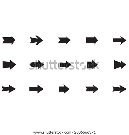 Arrow Collection of different style design, flat Arrow isolated on white background. Neon black Arrows set icon. Beautiful arrow vector design. white background arrow isolated collection.