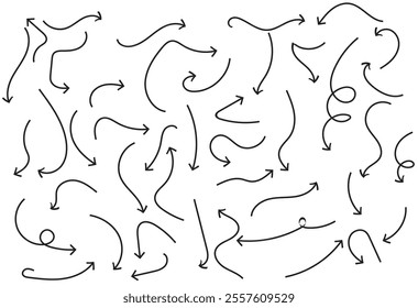 Arrow Collection icon, Set of hand drawn Arrow, hand drawn arrows design, simple arrows lines collection