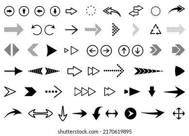 Arrow collection icon set. Modern simple arrows Flat vector illustration