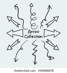 arrow collection on white background