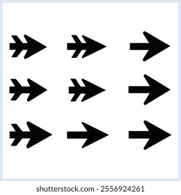 Arrow, A collection of premium black silhouette arrows set, Simple arrow vector illustration, Collection different modern arrows sign for graphic design doodles isolated on a white background 
