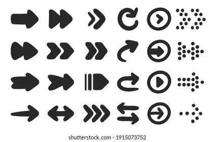 Arrow collection set. Hand drawn arrow shapes isolated on white background.