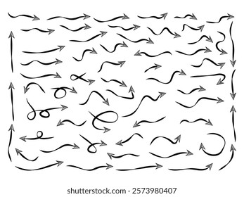 Arrow collection vector icon set on white background