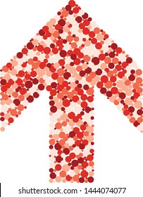 Up arrow color distributed circles dots illustration