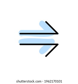 Flecha con icono de vector de sombra de color en flechas establecidas