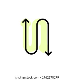 Arrow with color shadow vector icon in arrows set