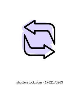 Arrow with color shadow vector icon in arrows set