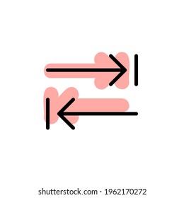 Arrow with color shadow vector icon in arrows set
