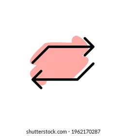 Arrow with color shadow vector icon in arrows set