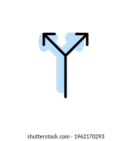 Arrow with color shadow vector icon in arrows set