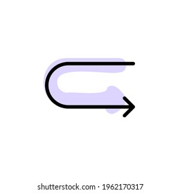 Arrow with color shadow vector icon in arrows set