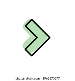 Arrow with color shadow vector icon in arrows set