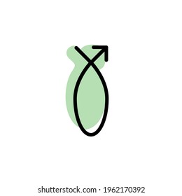 Arrow with color shadow vector icon in arrows set