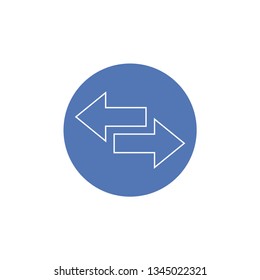 Arrow color web button icons. Arrowhead and repeat, direction website symbols