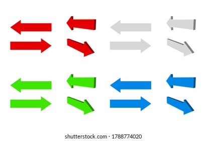 arrow colored 3d icon set