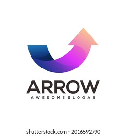 Arrow colorful Gradient logo abstract Illustration