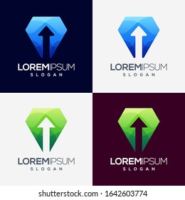 arrow colorful gradient logo design