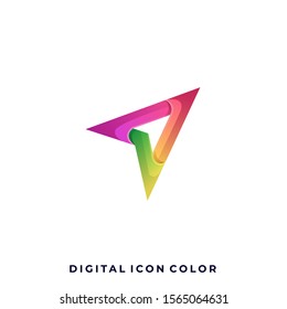 Arrow Colorful Illustration Vector Design Template. Suitable for Creative Industry, Multimedia, entertainment, Educations, Shop, and any related business
