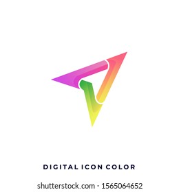 Arrow Colorful Illustration Vector Design Template. Suitable for Creative Industry, Multimedia, entertainment, Educations, Shop, and any related business