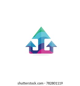 Arrow Colorful logo template
