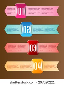 arrow colorful modern text box for website graphic and business, numbers, icon. 