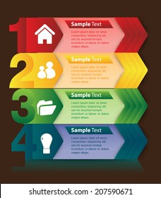 arrow colorful modern text box for website graphic and business, numbers, icon. 