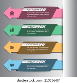 arrow colorful modern text box template for website and graphic, numbers.