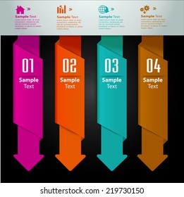 arrow colorful modern text box template for website computer graphic and internet, numbers. label. 