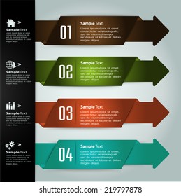 Arrow colorful modern text box template for website computer graphic and internet, numbers. label. speech bubble. 