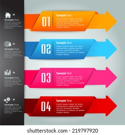 Arrow colorful modern text box template for website computer graphic and internet, numbers. label. speech bubble. 