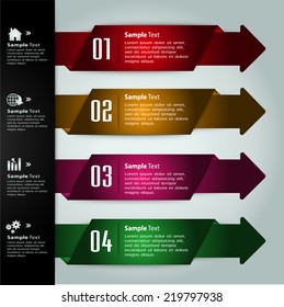 Arrow colorful modern text box template for website computer graphic and internet, numbers. label. speech bubble. 