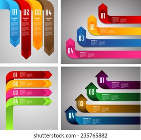 Arrow colorful modern text box template for website computer graphic and internet, numbers. Set of color frames for text or quotes. brochure. many, various 