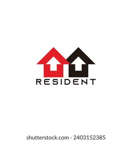 up arrow colorful resident symbol logo vector 