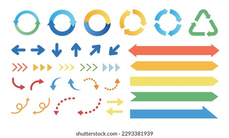 Arrow colorful set icon. arrow vector set 