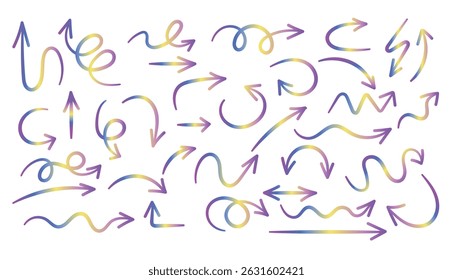 Arrow colorful, sign element vector set